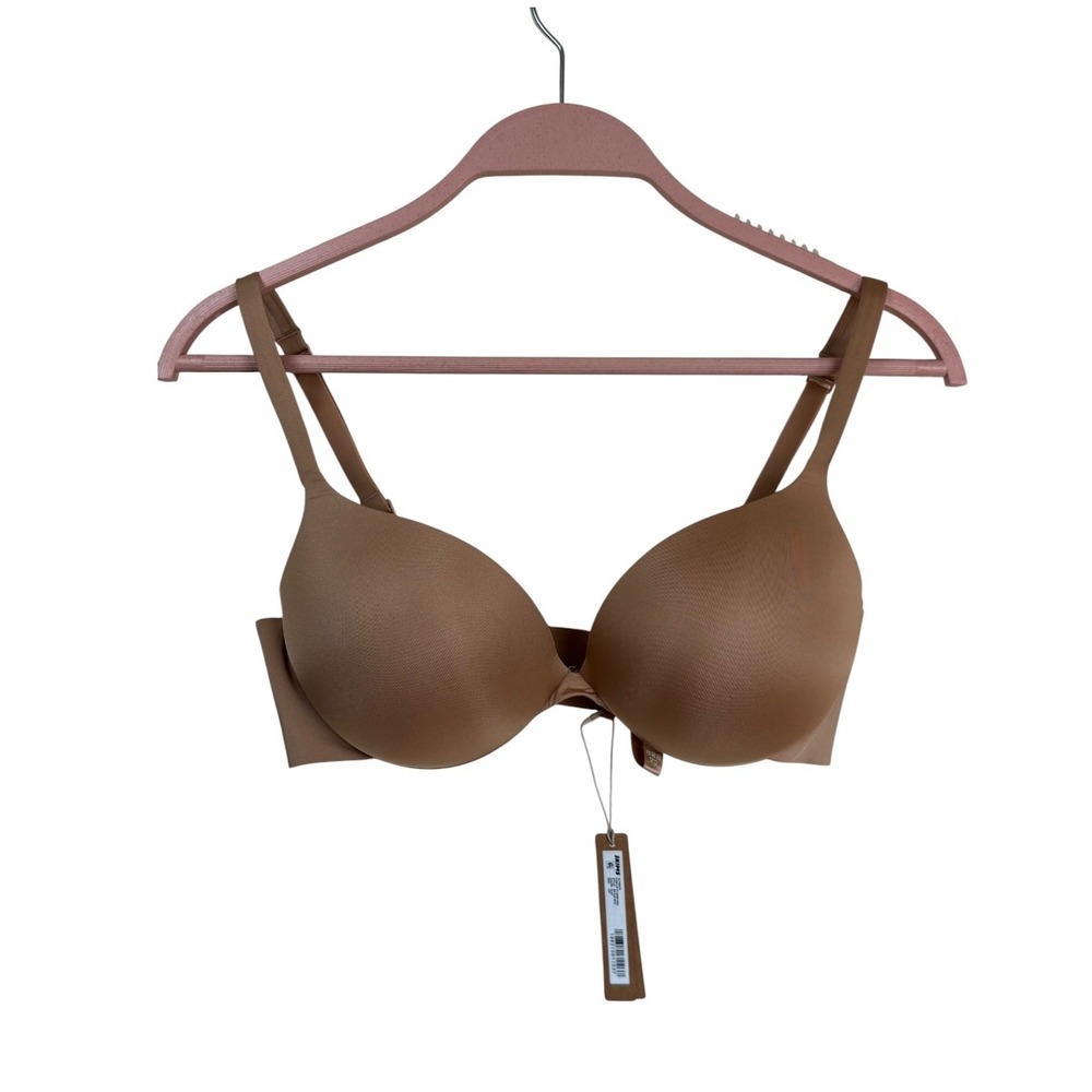 NWT SKIMS Ultimate Push Up Plunge Bra Sz 34D Clay Padded Underwire